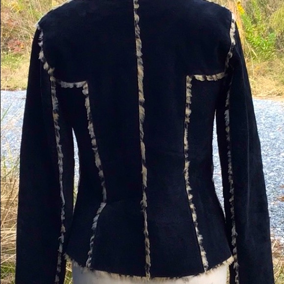 Hi Gorgeous Suede Pig Split Black Leopard Jacket Small - Picture 5 of 14